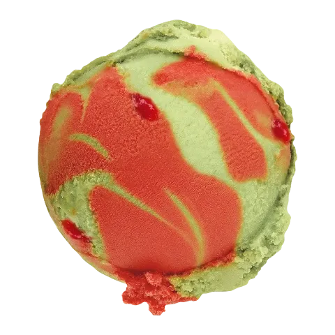 Eiskugel Matcha-Erdbeer