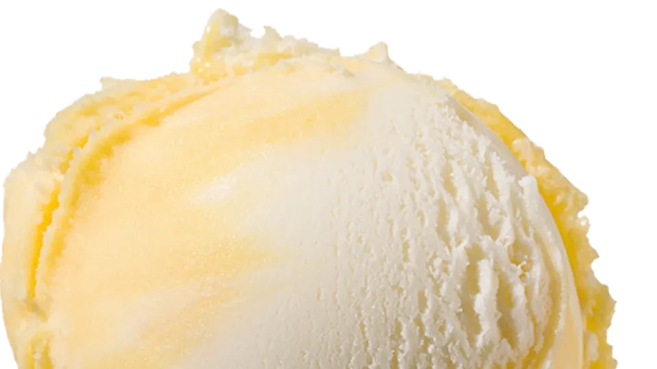 Eiskugel Quark Sanddorn Orange